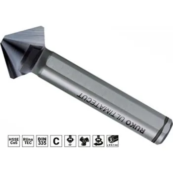 Ruko 102783EP - Záhlubník kuželový 90° pr. 25,0 mm tříbřitý, válcová stopka pr. 10 mm, RUnaTEC ULTIMATECUT, vybrušovaný, HSS-Co5