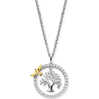 Náhrdelník Stříbrný náhrdelník ENGELSRUFER Strom života s ptákem a zirkony ERN-LILTREE-ZI-BIG