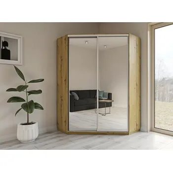 Šatní skříň Skříň rohová Cora 140cm Dub artisan