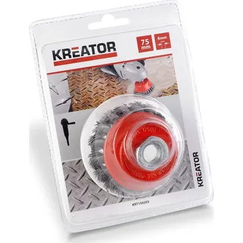 Brusný kartáč Kartáče hrnkové, ocelové, copy, M14, Ø 75 - 100 mm, Kreator - 90 mm