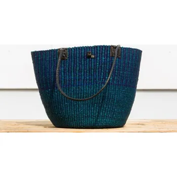 Nákupní košík Hammershus Fairtrade Bolga taška přes rameno premium z Ghany, různé barvy, 43 cm Barva koše: Modrá