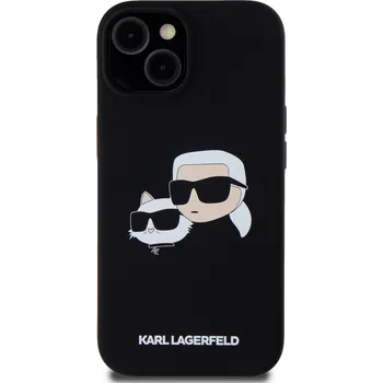 Karl Lagerfeld Liquid Silicone Double Heads Magsafe Zadní Kryt pro iPhone 15 Barva: Černá