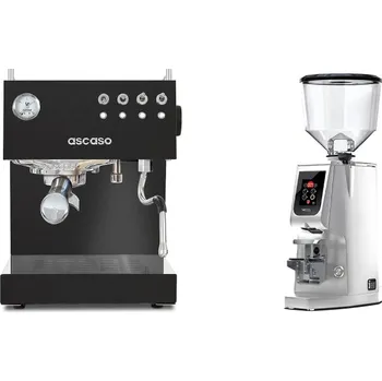 Kávovar Ascaso Steel DUO, Black + Eureka Atom W 65, chrome