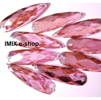 Korálek Kamínek na našití kapka č.1141 Světle růžová