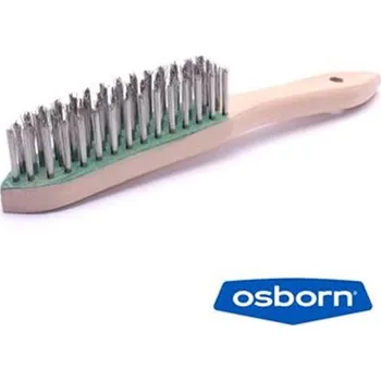 Drátěný kartáč Osborn 0901152333 - Ruční kartáč s dřevěnou rukojetí 3-řadý, rovný NEREZový drát 0,35 mm Superior