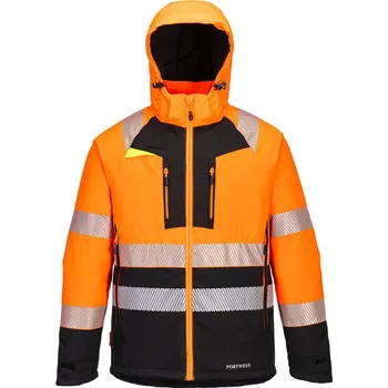 pracovní bunda PORTWEST Bunda DX430Hi-Vis třída 2, zimní, reflexní POR-DX430OBRM M Oranžová/černá