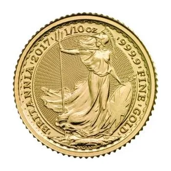 1/10 uncí zlatá mince Britannia 2021