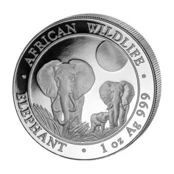 1 unce stříbrná mince Somálsko slon 2014