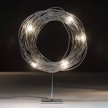 Lampička Knikerboker Confusione - moderní stolní lampa LED - základna - délka 9 cm, šířka 9 cm hliník šedý 10 x 1 W LED - Doprava zdarma