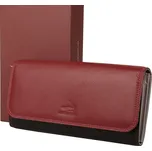 Luxusní tmavěčervená-černá kožená peněženka Marta Ponti no. P040