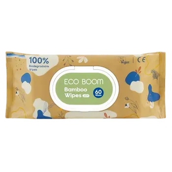 Dětská kosmetika Ecoboom ekologické bambusové vlhčené ubrousky 60 ks