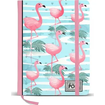 Blok KARACTERMANIA Poznámkový blok A5, OHMYPOP Plameňáci, 140 listů, čistý