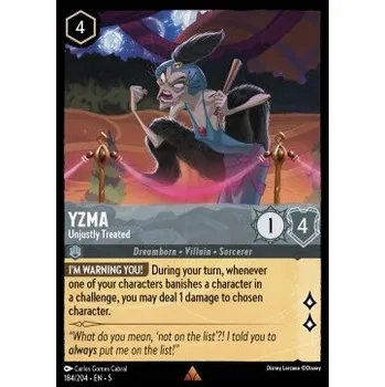 Sběratelská karetní hra Lorcana SSK 184/204 Yzma - Unjustly Treated - Shimmering Skies Stav: Near Mint, Verze: NORMAL