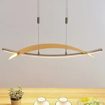 Lucande LED závěsné svítidlo Marija, 91 cm, zlatá barva, stmívatelné zlato, stříbro LED 22 W celkem - Doprava zdarma