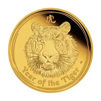 1/4 unce zlatá mince Austrálie Lunar II tygr 2010 - leštěná deska