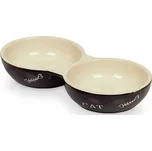 Nobby Cat keramická dvojmiska 22 cm černá