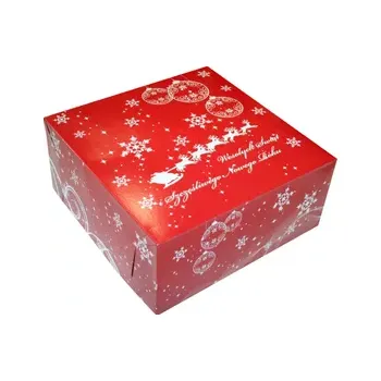 Dárková krabička Vánoční krabička červená sobíková 32x32x14 cm