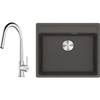 Granitový dřez Set Franke (dřez MRG 610-52 RTL šedá břidlice+ baterie FS 3229.031) + 5 % sleva v košíku s kódem SLEVA5