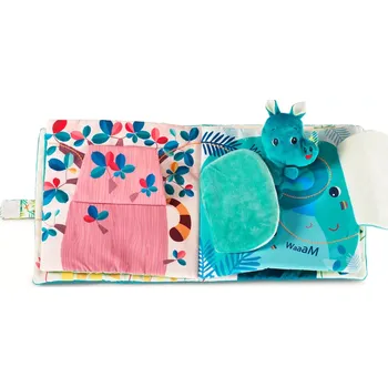 plyšák Textilní knížka Lilliputiens nosorožec Marius hledá tatínka