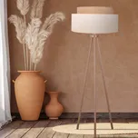 Duolla Stojací lampa Boho, trojnožka ecru/juta výška 145 cm - Výška stínidla na lampu 22 cm; délka připojovacího kabelu 280 cm krémová, barva dřeva 1 x 15 W LED - Doprava zdarma