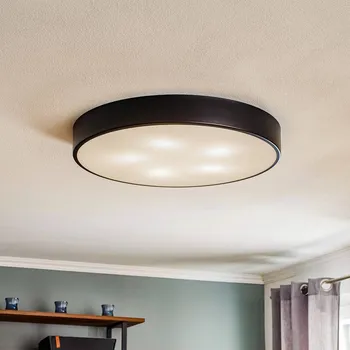 TEMAR LIGHTING Stropní světlo Cleo, skleněný difuzor, černá Ø60cm černá, bílá 5 x 40 W - Doprava zdarma