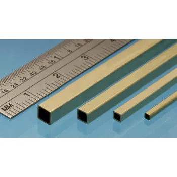 Mosazný uzavřený profil čtvercového průřezu 3,96/0,353x305 mm (2 ks)