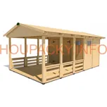 Zahradní altán Herold A3355 B s terasovou podlahou (6,3 + 9,6 m2)