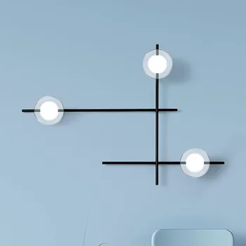 Lampička miloox by Sforzin Nástěnné svítidlo Mikado, čirá/mražené 3 zdroje - Ø stínidla 14 cm; Ø nástěnného držáku 8,5 cm; délky tyče - 63,5 cm / 52,5 cm / 69,5 cm černá, čirá, opálová 3 x 10 W - Doprava zdarma