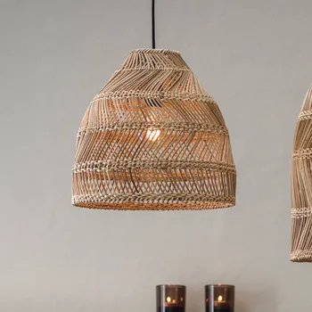 Venkovní osvětlení PR Home Závěsné světlo Maja z ratanu, Ø36cm kabel 2,5m světlé dřevo 1 x 15 W LED - Doprava zdarma