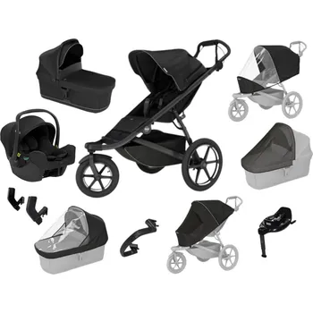Kočárek Akční set MAX Thule Urban Glide 3 Black s magnetickou přezkou+ korba black + SnugLite midnight autorizovaný prodejce THULE