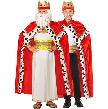 Karnevalový kostým Dětský královský plášť s korunou - Pro věk 11-13 let