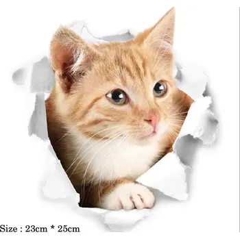 Samolepící dekorace Nálepka na zeď | 3D samolepka na zeď kočka - 8