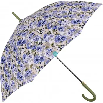 Deštník PERLETTI Time, Dámský holový deštník Peonie/fialový, 26303