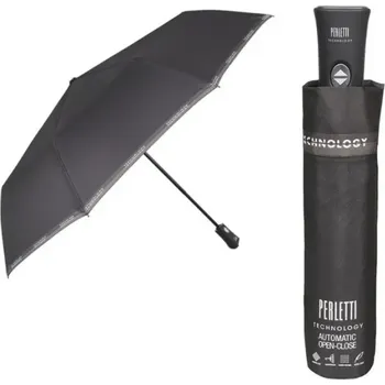 Deštník PERLETTI Technology, Automatický skládací deštník Bordo/černý, 21765