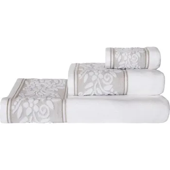 Ručník SCANquilt ručník PURA kvítka bílá malý ručník 30 x 50 cm