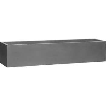 Květináč Pottery Pots Venkovní květináč obdélníkový Jumbo Jort S Extended, Grey (barva šedá), kolekce Natural, kompozit Fiberstone, d 200 cm x š 45 cm x v 40 cm, objem cca 360 l