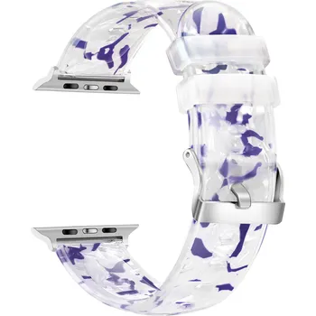 Příslušenství k chytrým hodinkám Průhledný silikonový vzorovaný řemínek pro Apple Watch 42/44/45/46/49mm Varianta: vzor 3