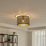 Stropní svítidlo Lindby Yonah, zlatá barva, kov, Ø 40 cm, E27 - Ø stříšky 10 cm zlatá, černá 1 x 15 W LED - Doprava zdarma