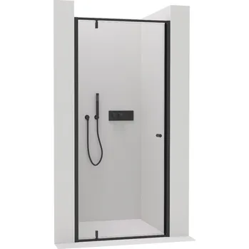 CERANO - Sprchové pivotové dveře Ferri L/P - 6 mm - černá matná, transparentní sklo - 90x195 cm