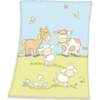 Dětská deka HERDING Baby supersoft flísová deka 75/110cm FARMA