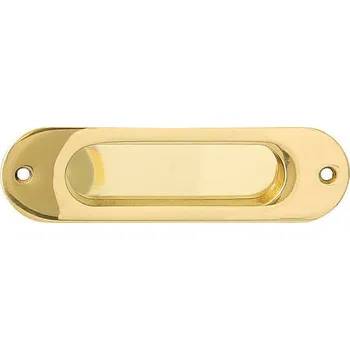 Dveřní kování Úchytka na posuvné dveře COBRA OVÁL BEZ OTVORU (OLV - mosaze leštěná) - KUS, Bez otvoru, COBRA OLV (mosaz leštěná, lesklá)