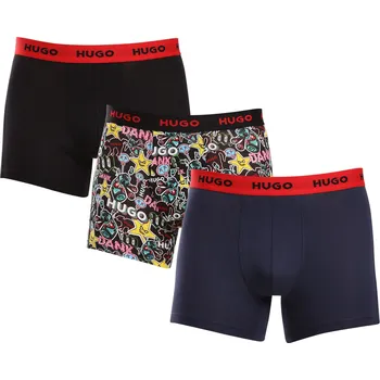 Boxerky 3PACK pánské boxerky HUGO vícebarevné (50517887 979) XXL Možnost vrácení zboží ZDARMA do 120 dnů!