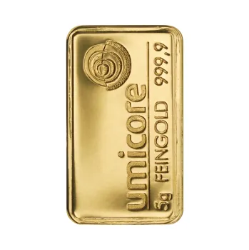 5 gramů zlatý slitek