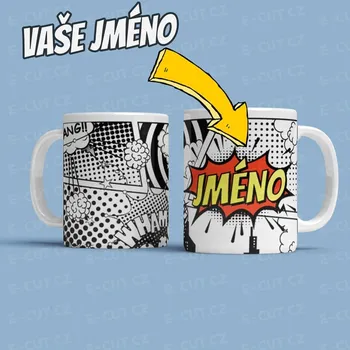 Hrnek Comics s Vaším jménem - Červená
