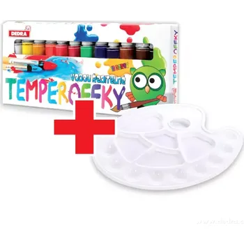 Vodová barva TEMPEROFFKY, vodou ředitelné barvy 12 barev + XL paleta na malování