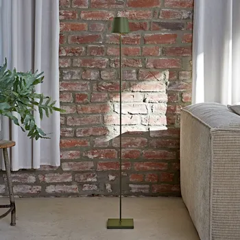 Venkovní osvětlení Sigor LED dobíjecí stojací lampa Nuindie IP54 120 cm kulatá USB-C jedle zelená - Stínítko - Ø 11 cm, výška 8,8 cm; délka nabíjecího kabelu 120 cm LED 2,2 W celkem - Doprava zdarma