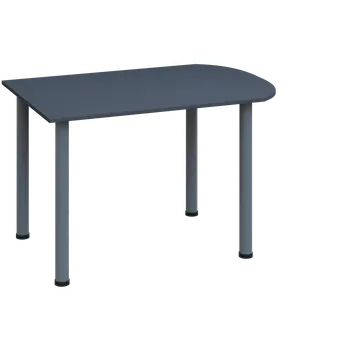 Stolová podnož EJ 28 - 12 přístavba jednací, kovová podnož stříbrná, síla desky 25 mm, široká 1200 mm, antracit