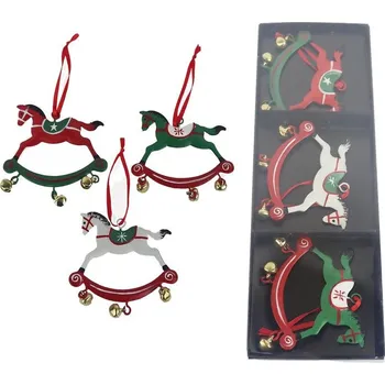 Vánoční dekorace Koník k zavěšení, 3 ks K3780