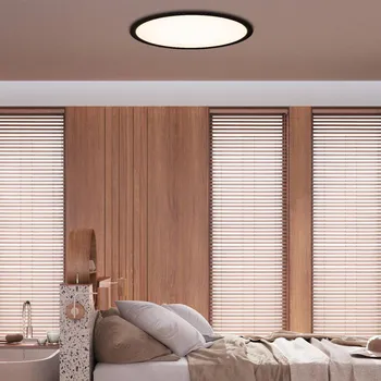 Näve Stropní svítidlo Karl LED, CCT, RGB podsvícení, Ø 54 cm černá, bílá LED 32 W celkem - Doprava zdarma