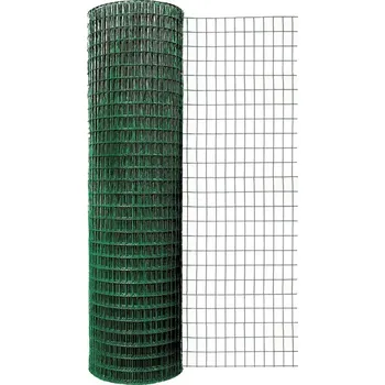 Pletivo svařovaná síť, pletivo pozinkované poplastované zelené - pletené síto, ohradní síť, pletivo se zeleným PVC obalem, oko 12,7 x 12,7 mm, celkový rozměr výška x šířka 1 x 25 m, ø pletiva 0,68 mm, ø pletiva s PVC 1,05 mm